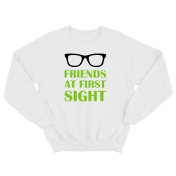 Парные свитшоты для двоих друзей Friends at first sight. Толстовки без капюшона для двоих