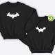 Парные свитшоты для двоих мужа и жены, влюбленных с принтом Mr Batman & Mrs Batman / Толстовка без капюшона для пары