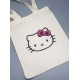 Сумка шоппер бежевый Аниме Hello Kitty Куроми дрейн тканевая с принтом Хелло Китти геншин импакт однотонный мягкий большая с надписью Хело Кити через плечо с котом bts токийские мстители