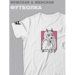 Футболка оверсайз с принтом аниме Zero Two