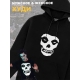 Худи черное Король и Шут киш с черепом misfits оверсайз. Кофта хлопковая трикотажная с капюшоном, принтом и надписью анархия череп панк рок, одежда унисекс, женская, детская, для подростка и молодежи