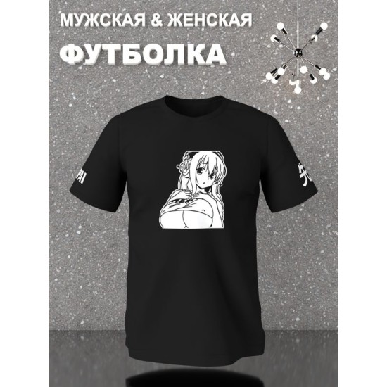 Футболка аниме тян девушка хентай hentai y2k с принтом