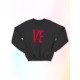 Парные свитшоты Love надпись любовь Ve y2k черный женский с принтом aesthetic для влюбленных пар парня и девушки, двоих подруг, мемная, прикольная парная одежда оверсайз андеграунд street style