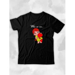 Парные футболки Love is lover girl с принтом