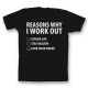 Футболка с прикольным принтом "Reasons why i work out"