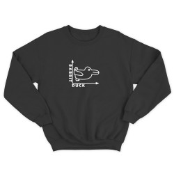 Свитшот для мужчины с интересной надписью Rabbit duck. Оригинальная толстовка без капюшона.
