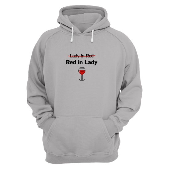 Худи с прикольной надписью для женщины Red in lady. Прикольное худи.
