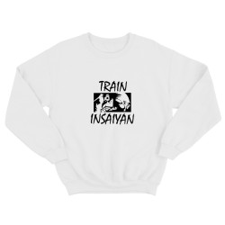 Свитшот для бойцов ММА и UFC с принтом Train INSAIYAN / Мужская толстовка без капюшона для повседневной носки и для тренировок