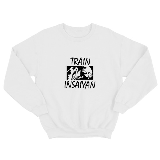 Свитшот для бойцов ММА и UFC с принтом Train INSAIYAN / Мужская толстовка без капюшона для повседневной носки и для тренировок