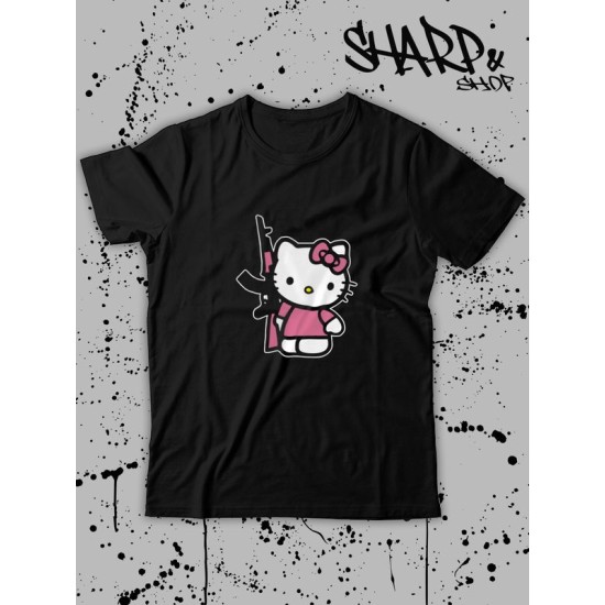 Футболка Hello Kitty Аниме Куроми оверсайз дрейн майка с принтом