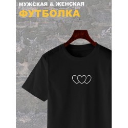 Футболка три сердца сердечки рисунок y2k aesthetic оверсайз с принтом