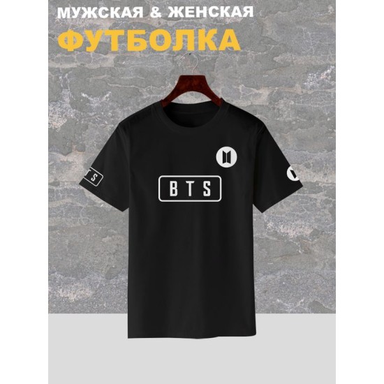 Футболка BTS logo к-поп группа БТС логотип с принтом