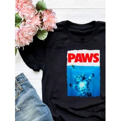 Футболка Paws мем котик и лапки котенок прикол мемная с принтом