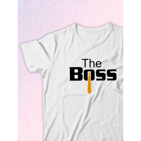 Парные футболки The Boss Босс с принтом