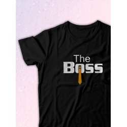 Парные футболки The Boss Босс с принтом