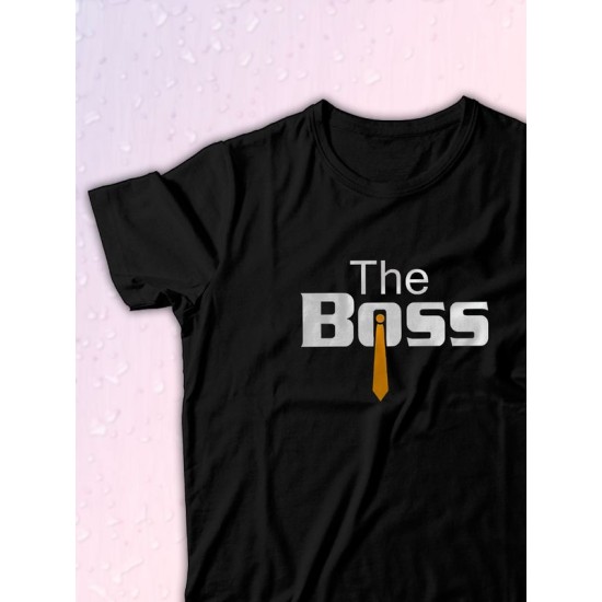 Парные футболки The Boss Босс с принтом