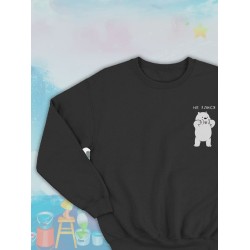Парные свитшоты We Bare Bears Белый не злися черная мужская с принтом Вся правда о медведях для влюбленных пар парня и девушки, двоих подруг и друзей, мемная андеграунд парная одежда y2k оверсайз