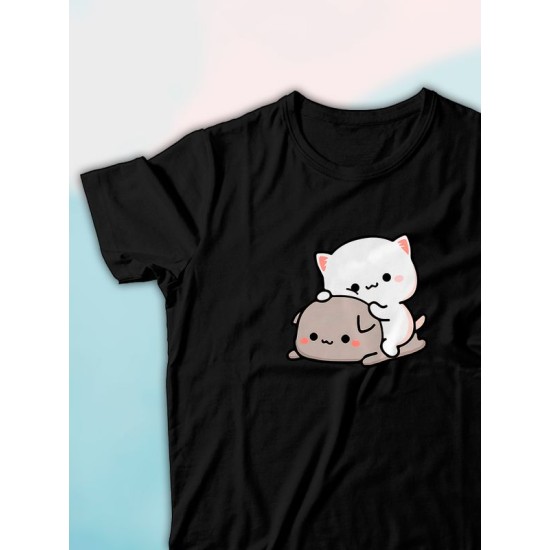Парные футболки Mochi cats чиби с принтом