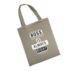 Сумка шоппер - холщовая хлопковая эко сумка с принтом Boss is always right