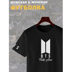 Футболка BTS Fake Love группа БТС логотип с принтом