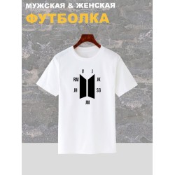 Футболка BTS logo БТС V JK SG JM JH RM J с принтом