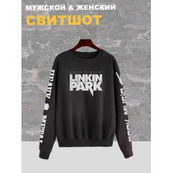 Свитшот Linkin Park Minutes to midnight черный с принтом, надписью, рисунком Линкин парк rock, рок группа логотип logo, оверсайз, унисекс, мужской и женский для подростка и молодежи, рокерская одежда