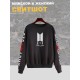 Свитшот BTS Fake Love группа БТС логотип черный с принтом, надписью army лого, k-pop merch одежда оверсайз, унисекс, мужской и женский для подростков девочек и мальчиков, молодежи korean style