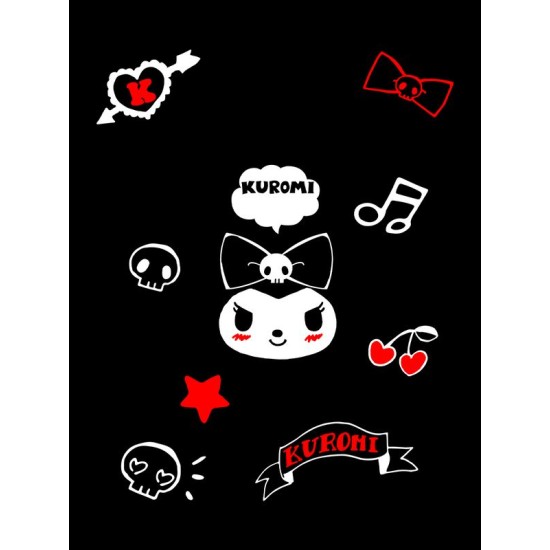 Шоппер черный с принтом Kuromi. Сумка Hello Kitty для шопинга на плечо тканевая, мужская и женская.