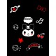 Шоппер черный с принтом Kuromi. Сумка Hello Kitty для шопинга на плечо тканевая, мужская и женская.
