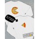 Парные свитшоты pizza кусочек пиццы белая женская с принтом мем прикол для влюбленных пар парня и девушки, двоих подруг и друзей, мемная, прикольная парная одежда underground y2k оверсайз