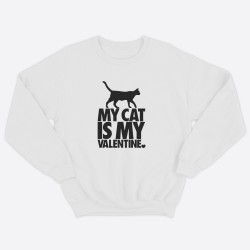Свитшот ко дню влюбленных с принтом Cat is my Valentine / Свитшот на 14 февраля