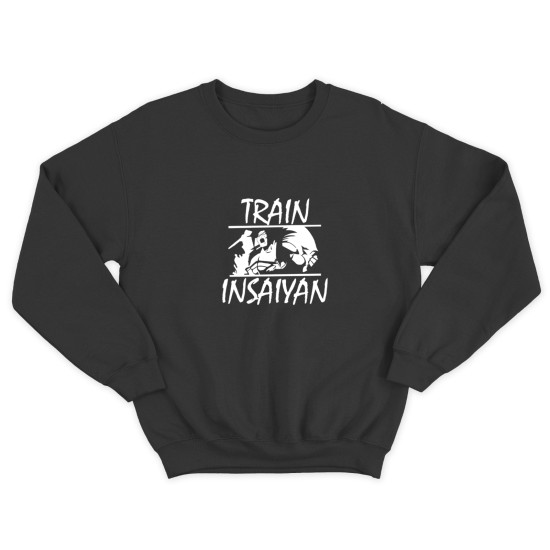 Свитшот для бойцов ММА и UFC с принтом Train INSAIYAN / Мужская толстовка без капюшона для повседневной носки и для тренировок