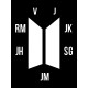 Футболка BTS logo БТС V JK SG JM JH RM J с принтом