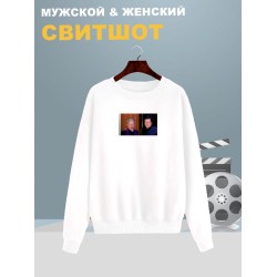 Свитшот мем со священником белая с принтом