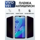 Защитная гидрогелевая пленка для смартфона Vivo Y91. Полиуретановая плёнка антишпион на мобильный телефон Виво У91, для защиты экрана.