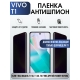 Защитная гидрогелевая пленка для смартфона Vivo T1. Полиуретановая плёнка антишпион на мобильный телефон Виво Т1, для защиты экрана.