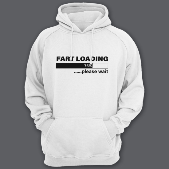 Прикольная толстовка с капюшоном с надписью Fart loading