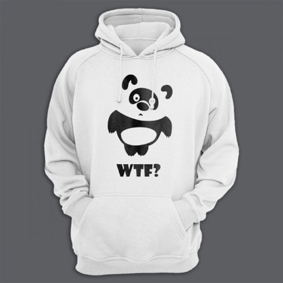 Прикольная толстовка с капюшоном с надписью WTF