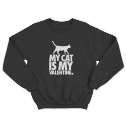 Свитшот ко дню влюбленных с принтом Cat is my Valentine / Свитшот на 14 февраля