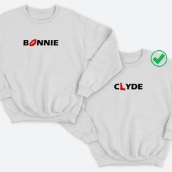 Парные свитшоты для двоих мужа и жены, влюбленных Bonnie&Clyde. Толстовки для двоих