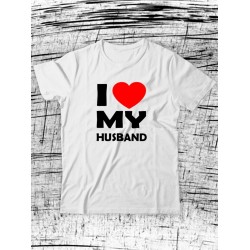 Парные футболки для мужа и жены с принтом love my WIFE & HUSBAND