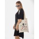 Шоппер бежевый с принтом Kuromi. Сумка Hello Kitty для шопинга на плечо тканевая, мужская и женская.