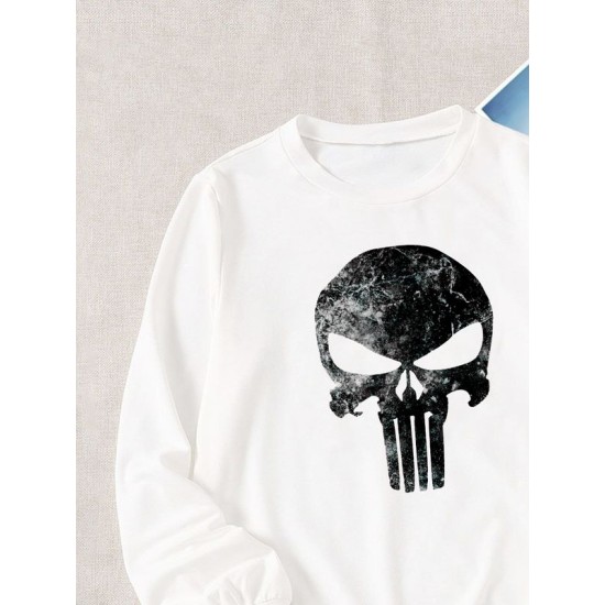 Свитшот Каратель Панишер Марвел Punisher Marvel белая с принтом