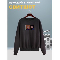 Свитшот мем со священником черная с принтом