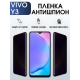 Защитная гидрогелевая пленка для смартфона Vivo Y3. Полиуретановая плёнка антишпион на мобильный телефон Виво У3, для защиты экрана.