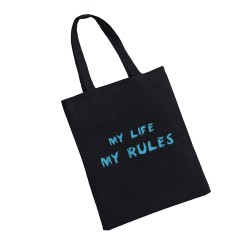 Сумка шоппер - холщовая хлопковая эко сумка с принтом My rules