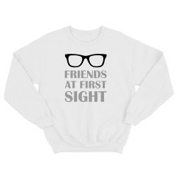 Парные свитшоты для двоих друзей Friends at first sight. Толстовки без капюшона для двоих
