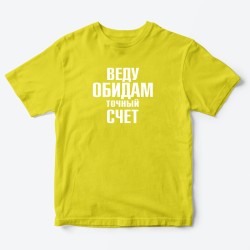Футболка для детей с надписью Веду обидам точный счет