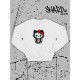 Свитшот Hello Kitty белый мужской Аниме Куроми оверсайз дрейн толстовка без капюшона с принтом Хелло Китти геншин импакт однотонная с надписью Хело Кити с рисунком с котом bts токийские мстители
