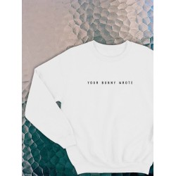 Свитшот белый мужской с надписью Your bunny wrote и рисунком, аниме, оверсайз, унисекс. Эко худи с принтом, парные вещи для влюбленных, для двоих, жены, мужа, девушки, парня, подруг без капюшона.